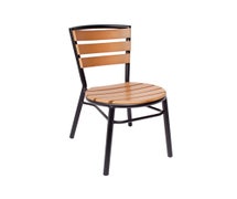 Central Exclusive PH3084STKBL Norden Stacking Outdoor Side Chair, Black Frame