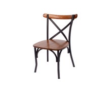 Central Exclusive JS88CASH-SB Henry Crossback Side Chair, Autumn Ash, Black Frame