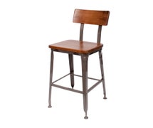 Central Exclusive JS22BASH-CL Lincoln Wood-Back Barstool, Autumn Ash, Clear Coat