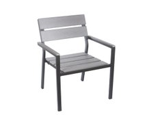 Central Exclusive PH201CGRTK-SG Seaside Armchair Wide Gray Synthetic Teak, Black Frame