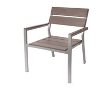 Central Exclusive PH201CGRTK-SG Seaside Armchair Wide Gray Synthetic Teak, Silver Frame