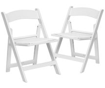 Flash Furniture 2-LE-L-1-WHITE-GG HERCULES Series Folding Chairs with Padded Seats | Set of 2 White Resin Folding Chair with Vinyl Padded Seat