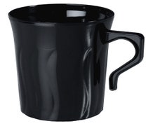 Fineline Settings 208-BK 8 oz. Coffee Mugs, Black, 288/CS