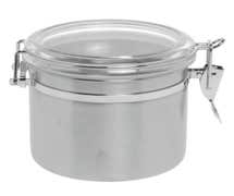 Hubert Round 25 Oz Stainless Steel Canister - 5"Dia x 3 1/2"H