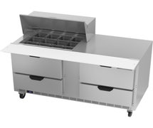 Beverage-Air SPED60HC-12M-4 Refrigerated Sandwich Prep Table, 60"W, Mega Top, 4 Drawers, 12 Pans