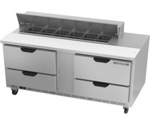 Beverage-Air SPED60HC-12-4 Refrigerated Sandwich Prep Table, 60"W, 2-Section, 4 Drawers, 12 Pans