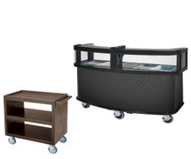 Cambro CVC75W Mobile Vending Cart with Safety Barriers and a Cambro BC230131 Service Cart