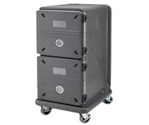 Cambro PCU2000HC615 Pro Cart Ultra 20-Pan Electric Holding Cabinet with One Hot Compartment and One Cold Compartment