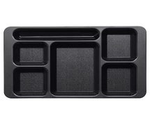 Cambro 1596CW - Camwear Rectangular Six Compartment Tray, 2x2 - 9"x15", Black