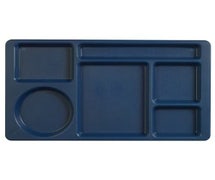 Cambro 1596CW - Camwear Rectangular Six Compartment Tray, 2x2 - 9"x15", Navy