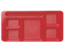 Cambro 1596CW - Camwear Rectangular Six Compartment Tray, 2x2 - 9"x15", Red