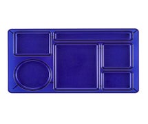 Cambro 1596CW - Camwear Rectangular Six Compartment Tray, 2x2 - 9"x15", Translucent Blue