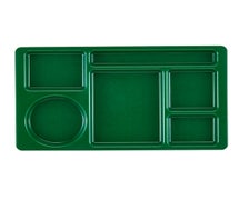Cambro 915CW Polycarbonate 2x2 Tray - Rectangular - 6 Compartments with 1 Round Compartment, Green