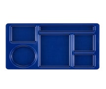 Cambro 915CW Polycarbonate 2x2 Tray - Rectangular - 6 Compartments with 1 Round Compartment, Navy