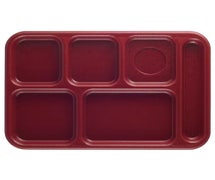 Cambro 10146CW - Camwear 6-Compartment Cafeteria Tray, Cranberry