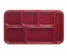 6 Compartment Cafeteria Tray ABS, Cranberry