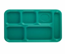 6 Compartment Cafeteria Tray ABS, Teal