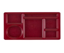 Cambro 1596CP416 Six-Compartment Co-Polymer Cafeteria Tray, Cranberry
