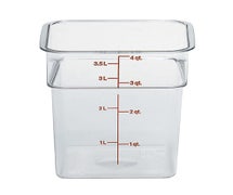 Cambro 4SFSCW135 CamSquare Food Container, 4 Quarts, Clear Camwear
