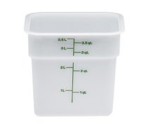 Cambro 4SFSP148 CamSquare Food Container, 4 Quarts, White Poly