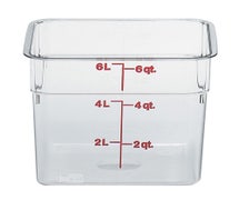 Cambro 6SFS CamSquares Food Container, 6 Quarts, Clear Camwear