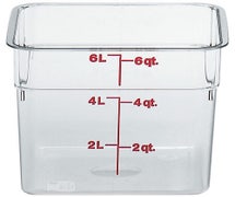 Cambro Food Storage Container with Lids and Free Labels Kit, 6 Qt.