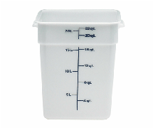 Cambro 22SFSP CamSquare Food Storage Container with Handles, 22 Quart, White Poly