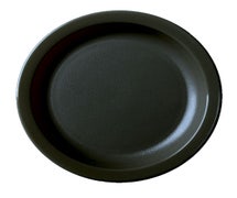 Polycarbonate Dinnerware Narrow Rim Plate, 6-9/16", Black