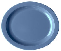 Polycarbonate Dinnerware Narrow Rim Plate, 10", Slate Blue