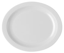 Polycarbonate Dinnerware Narrow Rim Plate, 10", White