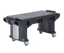 Versa Work Table - Standard Height, Standard Casters, Holds 4 Full-Size Pans, Black