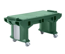 Versa Work Table - Standard Height, Standard Casters, Holds 4 Full-Size Pans, Green