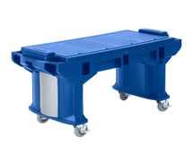 Versa Work Table - Youth Height, Standard Casters, Holds 4 Full-Size Pans, Navy Blue