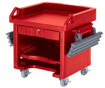 Versa Cart - With Dual Tray Rails, Standard Casters, Hot Red