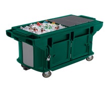Versa Work Table - Standard Height, Enclosed Base, Holds 4 Full-Size Pans, Green