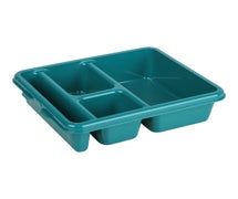Tray 4 Compartment Co-Polymer 9" X 14" - Case Of 24, Teal