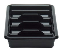 Cambox Cutlery 4 Compartment Bus Box Poly, Black, 12/CS
