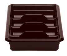 Cambox Cutlery 4 Compartment Bus Box Poly, Dark Brown, 12/CS