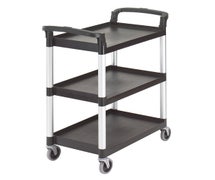 Cambro BC331KD110 Three-Shelf Plastic Utility and Bussing Cart, Black