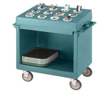 Tray and Dish Cart with Cutlery Rack, Slate Blue