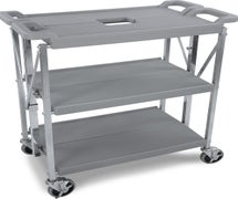 Carlisle SBC152123 Fold N Go Three-Shelf Cart, 15" x 21", Gray 
