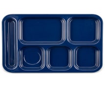 Carlisle 4398850 - Compartment Cafeteria Tray, Melamine, 10"Wx14-1/2"D, Right Hand Use, Dark Blue