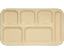 Carlisle 4398850 - Compartment Cafeteria Tray, Melamine, 10"Wx14-1/2"D, Right Hand Use, Tan