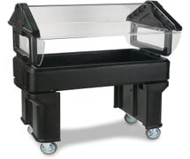 Six-Star Portable Food Bar - Standard Height, Open Base, 3 Full-Size Pan Capacity, Black