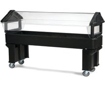 Six-Star Portable Food Bar - Standard Height, Open Base, 5 Full-Size Pan Capacity, Black
