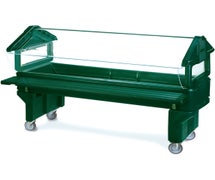 Carlisle 6608 - Six Star Portable Youth Height Food Bar - 72-1/8" Wide - Open Base - 5 Full Size Pan Capacity, Forest Green