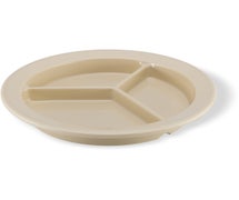 Dallasware Compartment Dinner Plate, 9" Diam., Tan