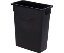 Carlisle 34202303 Trimline 23-Gallon Slim Rectangular Trash Can, Black