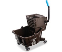 Carlisle 3690869 26-Quart Mop Bucket with Side Press Wringer, Brown