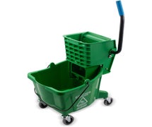 Carlisle 3690809 26-Quart Mop Bucket with Side Press Wringer, Green